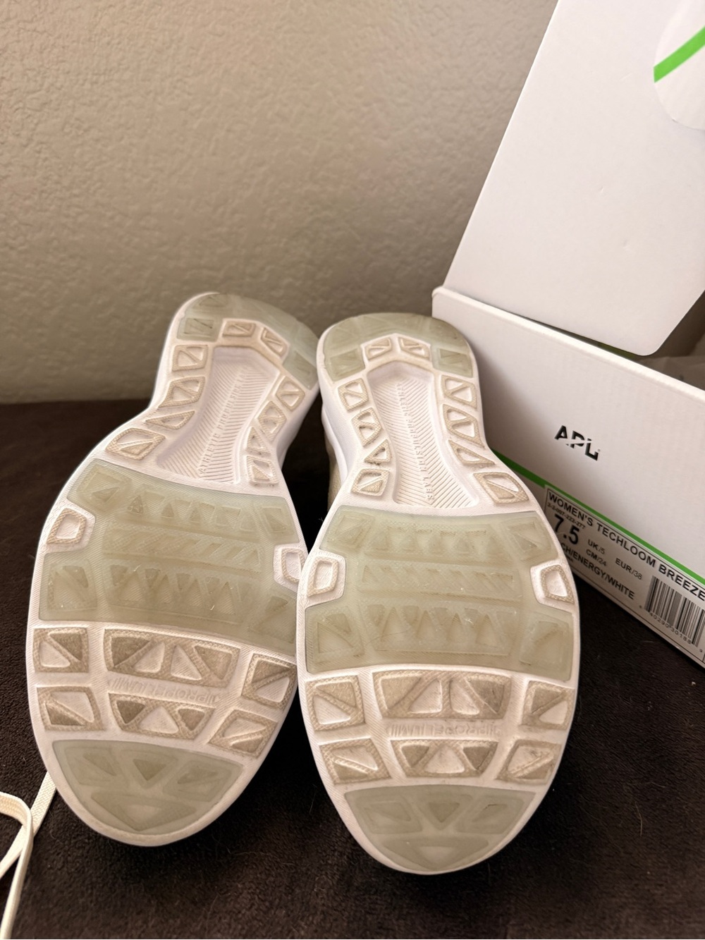 APL Women's Techloom Breeze Knit Sneakers in Cream and Neon Yellow - Picture 3 of 7